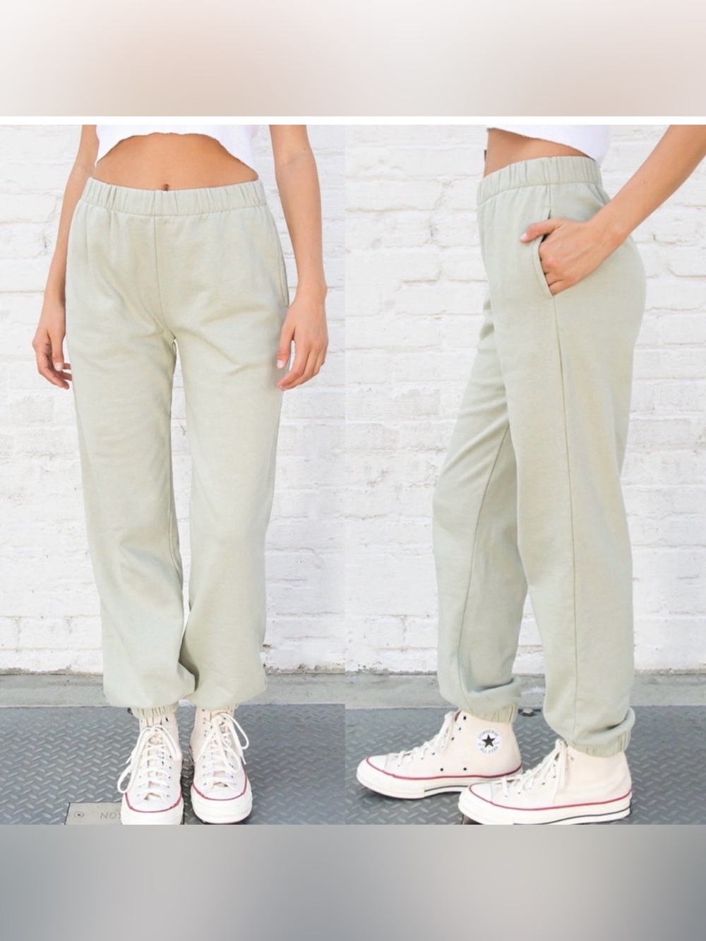 Brandy Melville John Galt Rosa Sweatpants Aloe Sage Green SZ. S